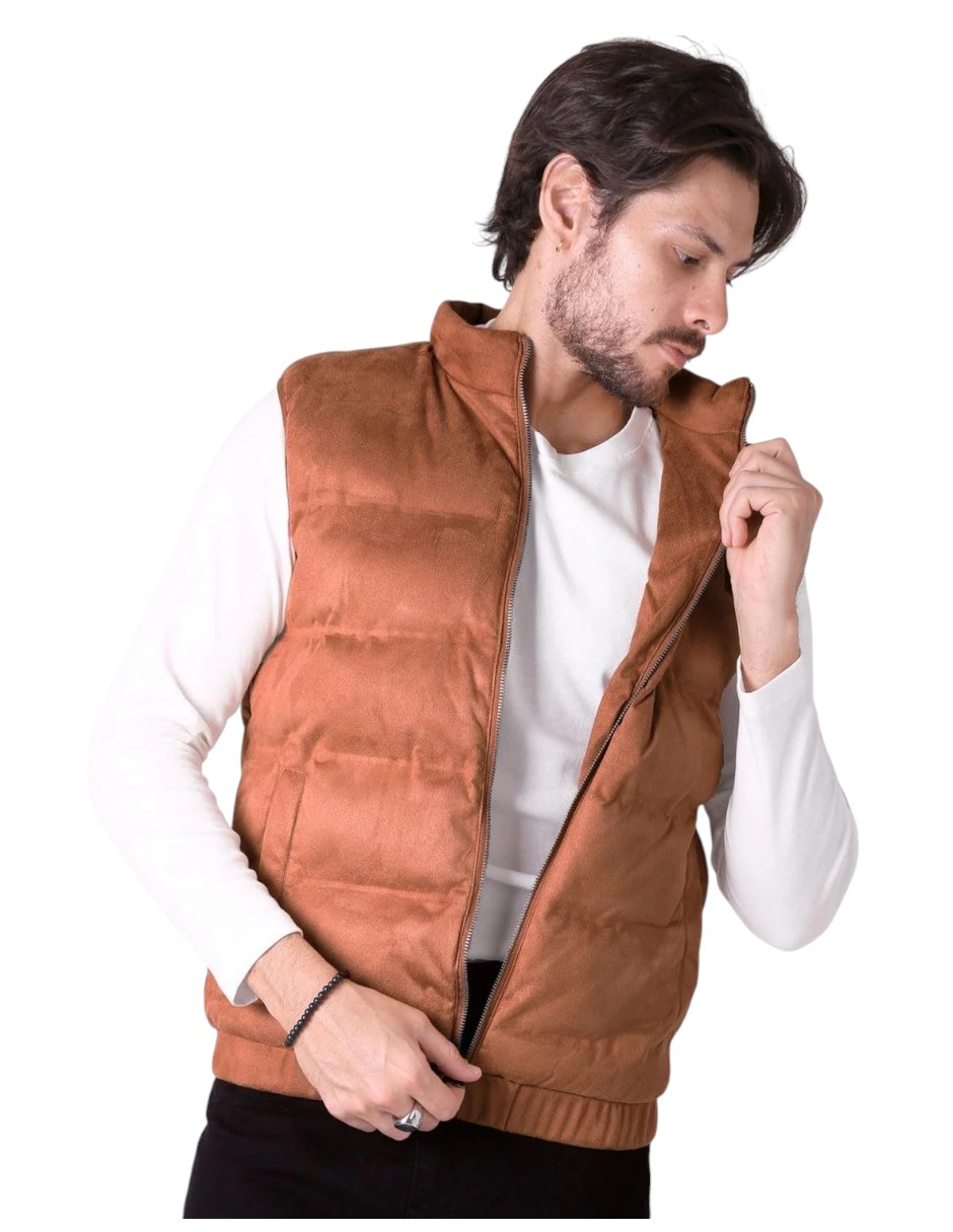 Chaleco Hombre Café Camello