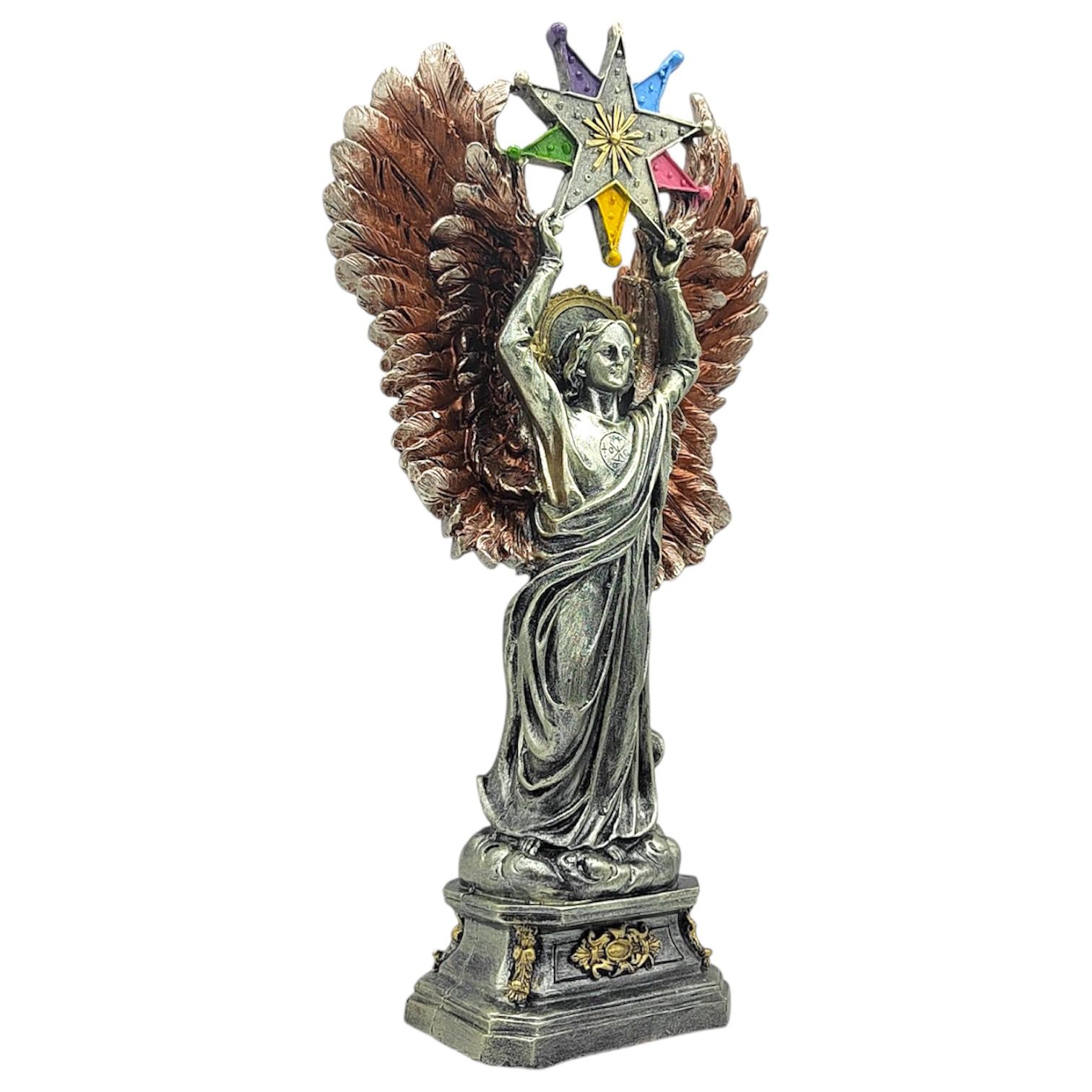 Arcángel Metatrón En Pedestal 35cm (Plateado)