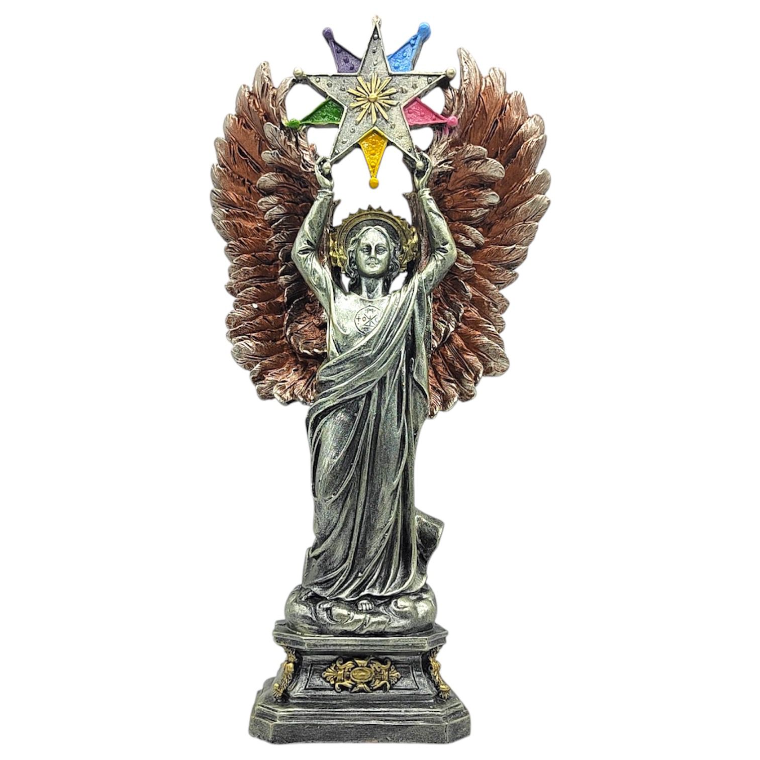 Arcángel Metatrón En Pedestal 35cm (Plateado)