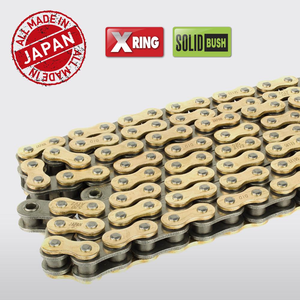 Cadena para moto 520ATV X 104 L Dorada Especial Oil ring DID