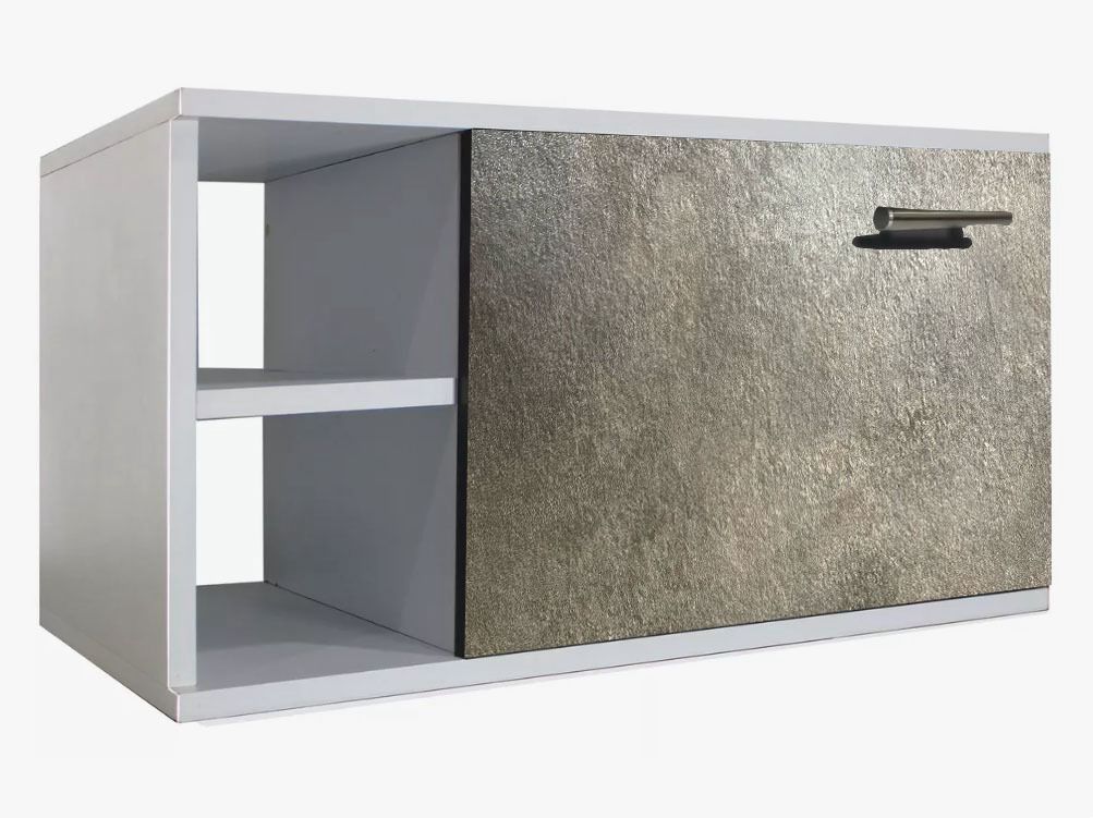 Gabinete Baño Moderno  MDF Elegante Vinil Gris Rugodo Minimalista