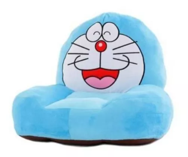 Peluche Sillón Puff Bebé Infantil Bordado Gato Azul