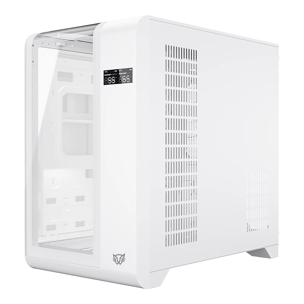 GABINETE BALAM RUSH TANK EXPERT CURVE 7400 BLANCO ATX DIGITAL 4VENT ARGB CRISTAL S/FUENTE BR-941600 