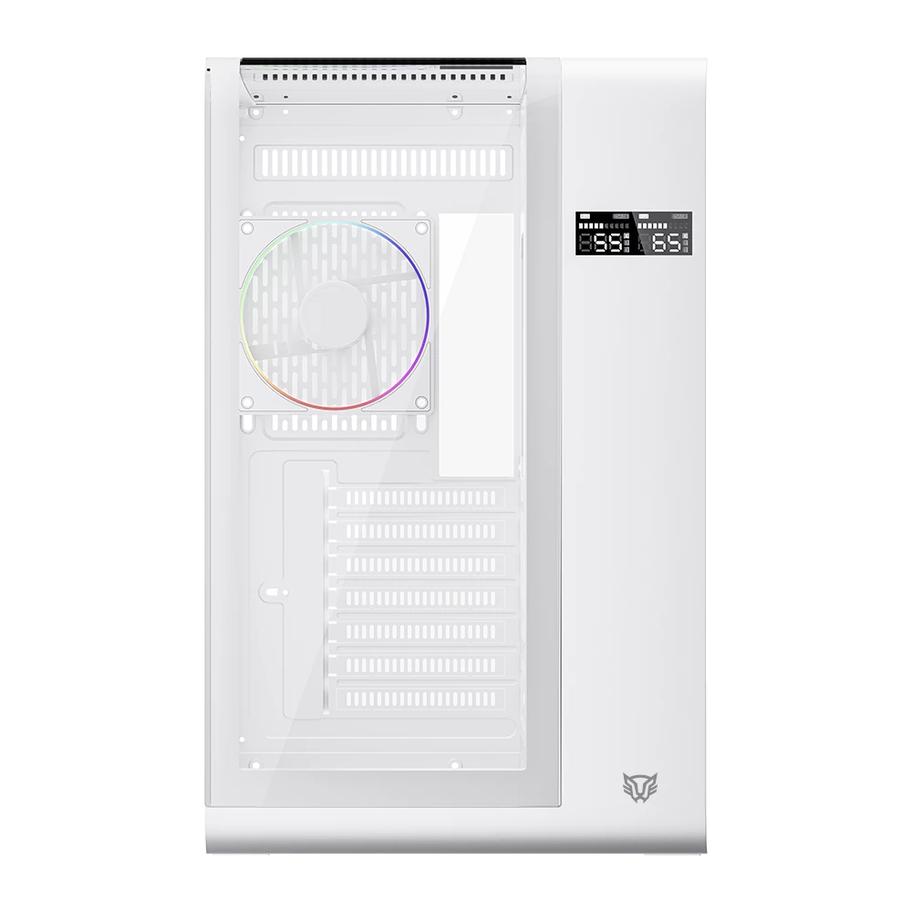 GABINETE BALAM RUSH TANK EXPERT CURVE 7400 BLANCO ATX DIGITAL 4VENT ARGB CRISTAL S/FUENTE BR-941600 
