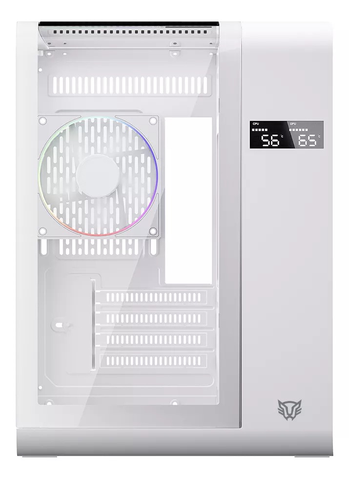GABINETE BALAM RUSH TANK EXPERT CURVE 6400 BLANCO M-ATX DIGITAL 4VENT ARGB CRISTAL S/FUENTE BR-941624
