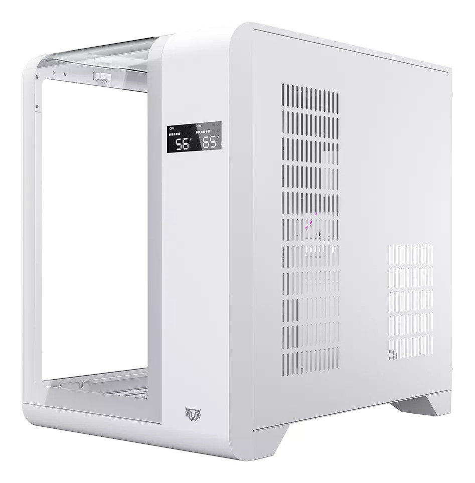 GABINETE BALAM RUSH TANK EXPERT CURVE 6400 BLANCO M-ATX DIGITAL 4VENT ARGB CRISTAL S/FUENTE BR-941624