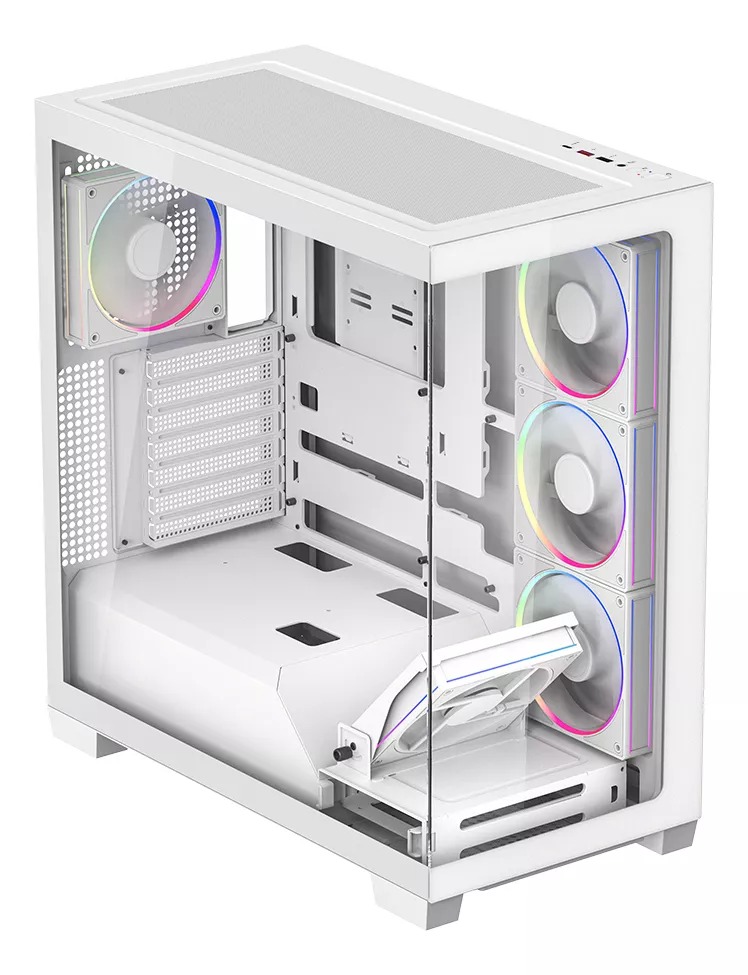 GABINETE BALAM RUSH TANK POLAR 7900 BLANCO ATX 5VENT ARGB USB-C CRISTAL S/FUENTE BR-941488