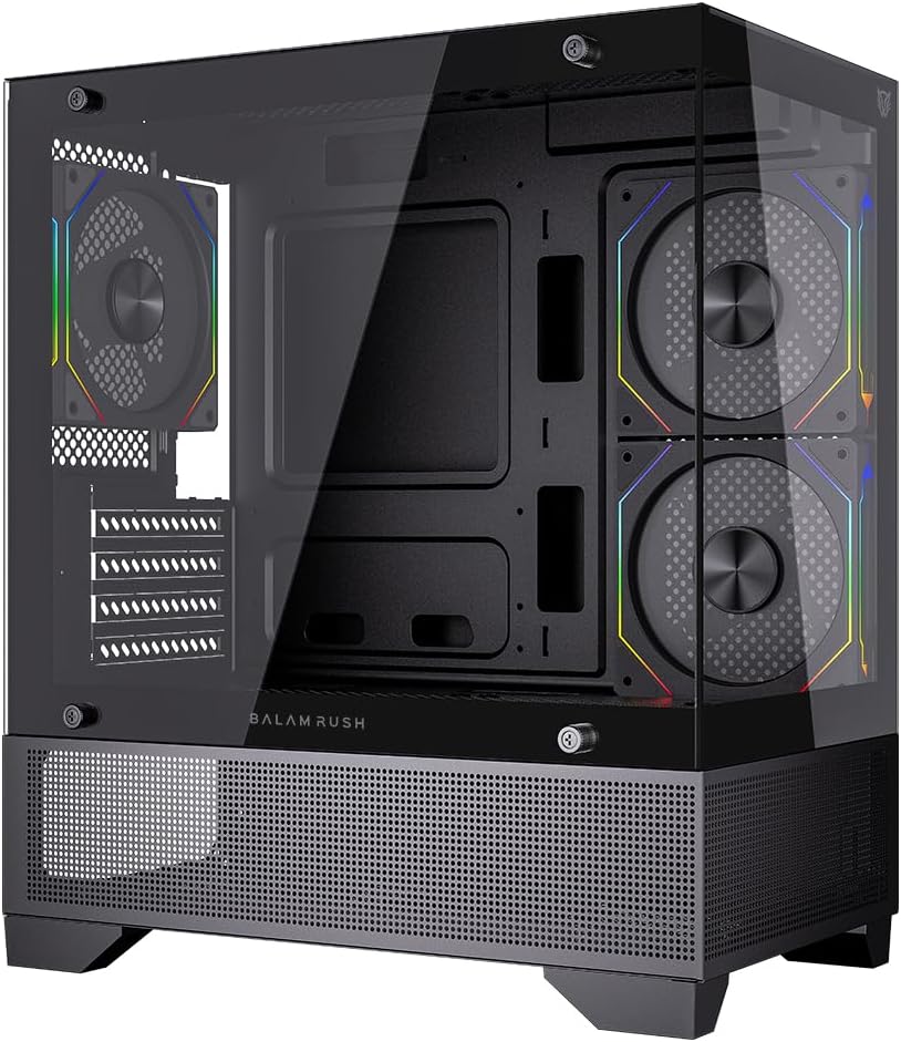 GABINETE BALAM RUSH TANK PERFORM 3200 BLANCO M-ATX 3VENT ARGB USB-3.0 CRISTAL S/FUENTE BR-941662