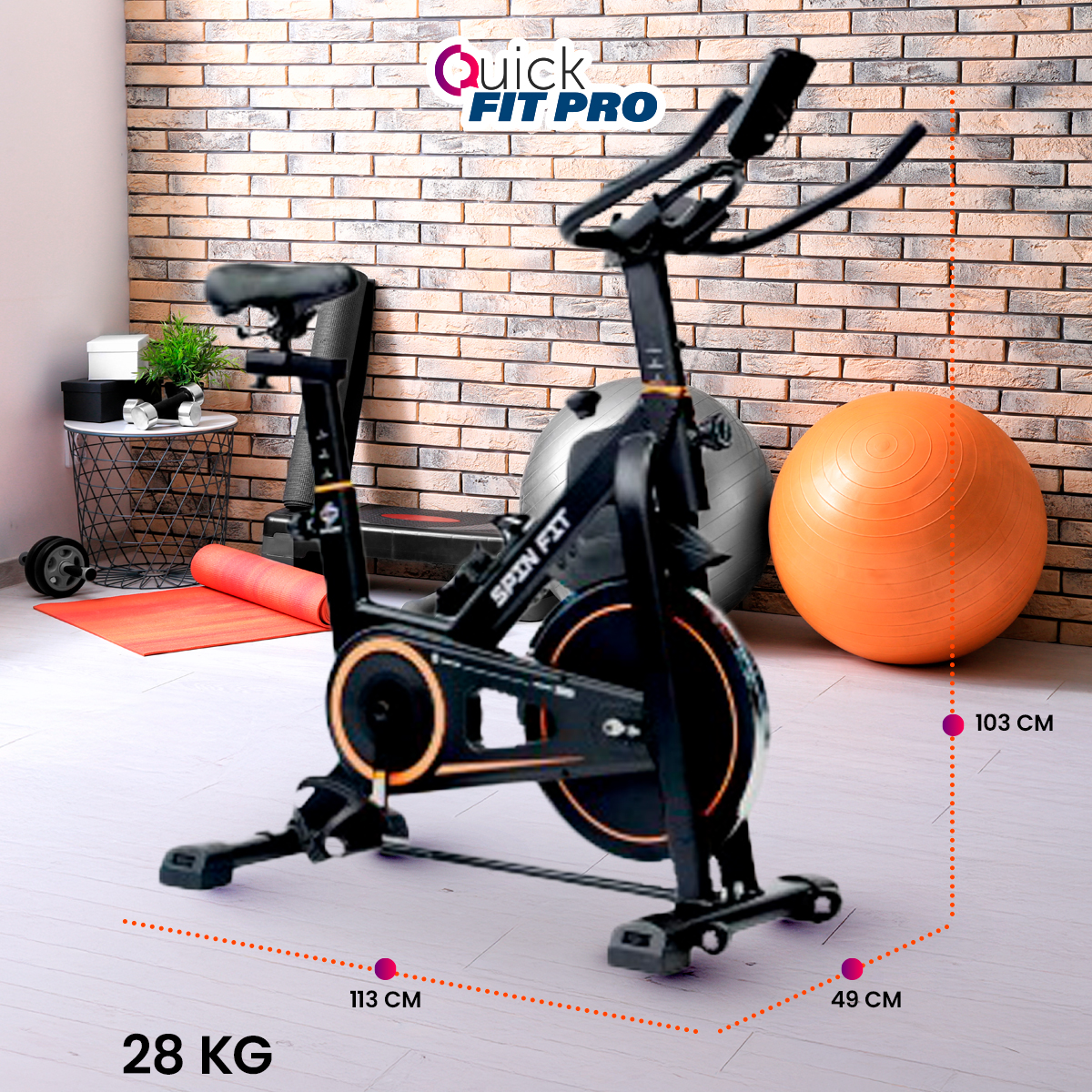 Bicicleta de Spinning Quick Fit Pro: Cardio y Fitness con Resistencia ...