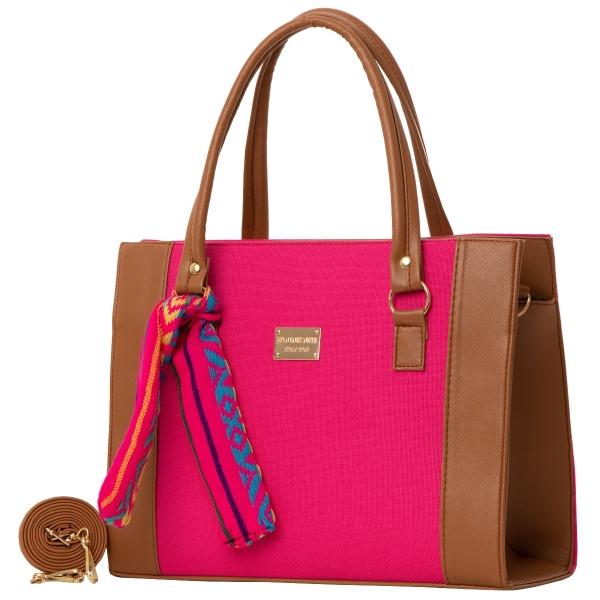 Bolsa Yute De Mujer FANA Henri Color Fiusha Con Asas La Quiero, M4014!!