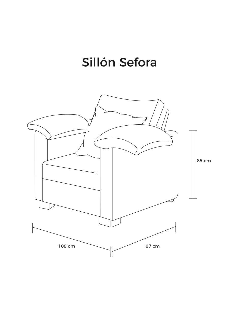 Set de Sofá 3 Plazas, Love Seat y Sillón Individual Sefora Gris