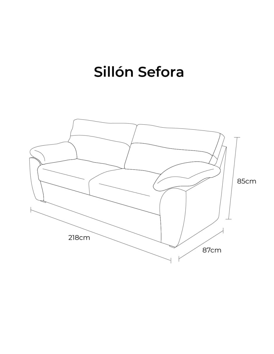 Set de Sofá 3 Plazas, Love Seat y Sillón Individual Sefora Gris