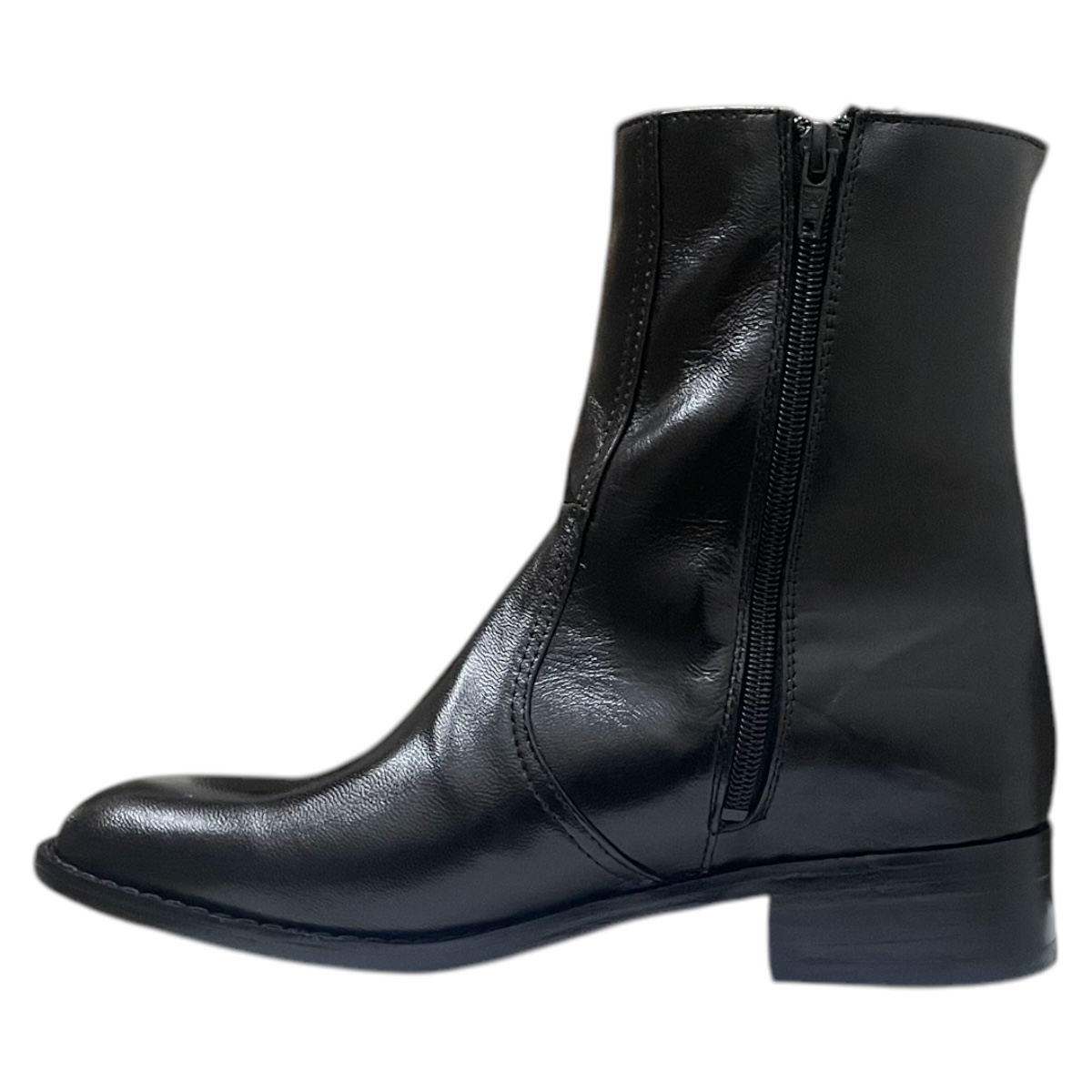 Botas Vestir Piel Negra Tacón Cubano Suela Cuero Hombre