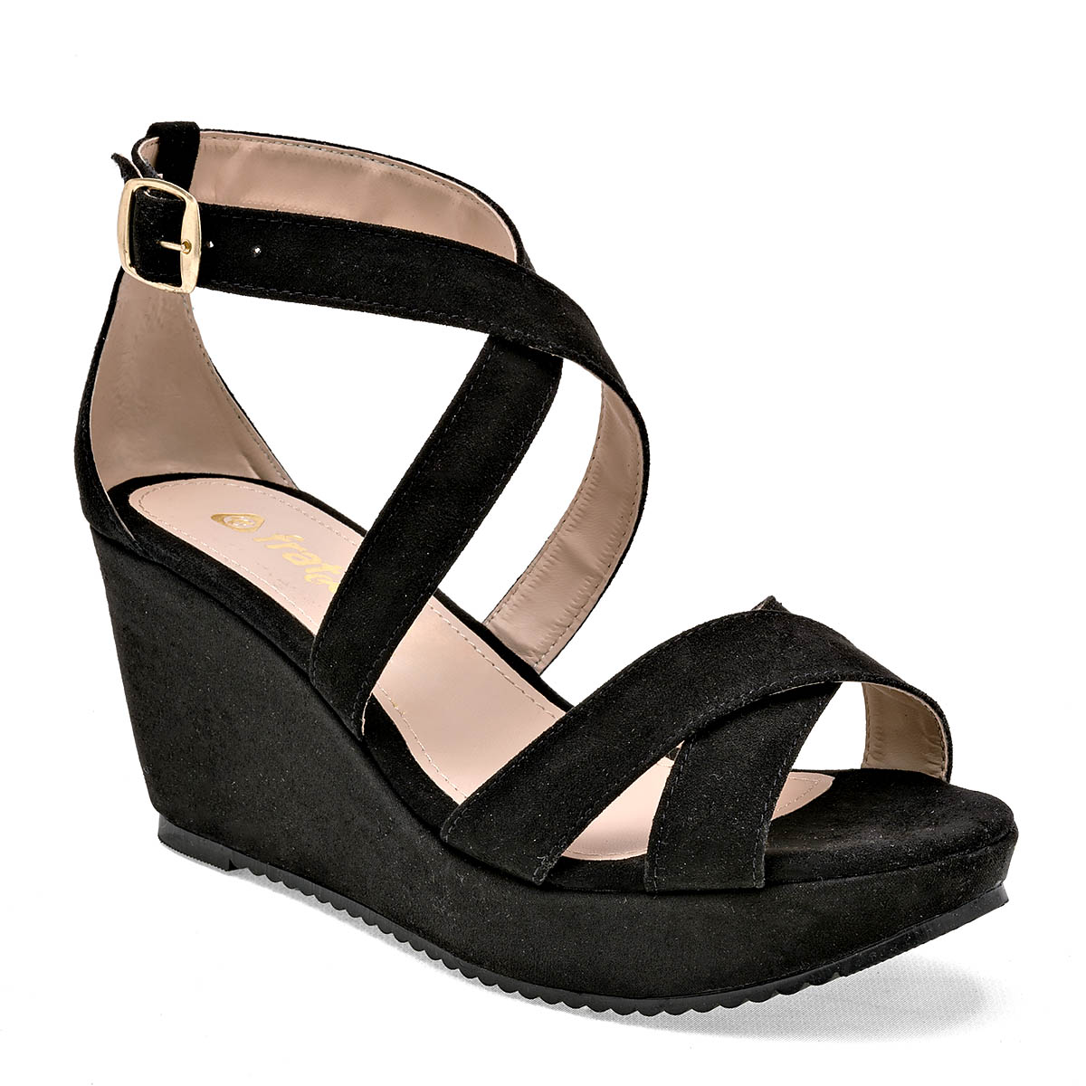 SANDALIA PLATAFORMA 7 CM FRATTA PARA MUJER COLOR NEGRO 6025