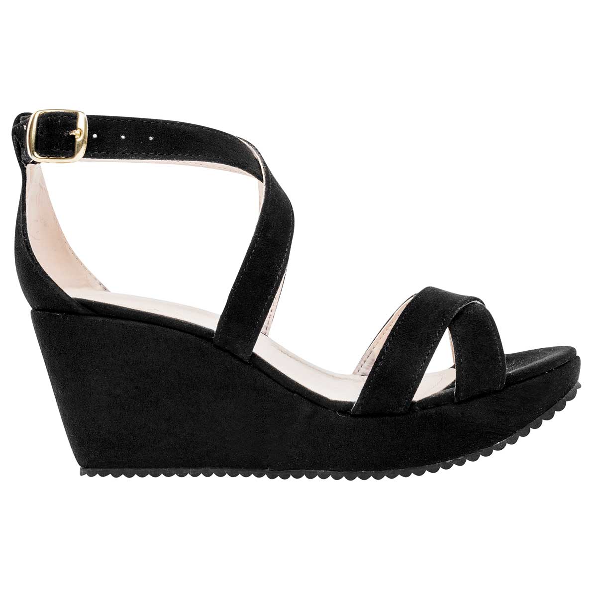 SANDALIA PLATAFORMA 7 CM FRATTA PARA MUJER COLOR NEGRO 6025