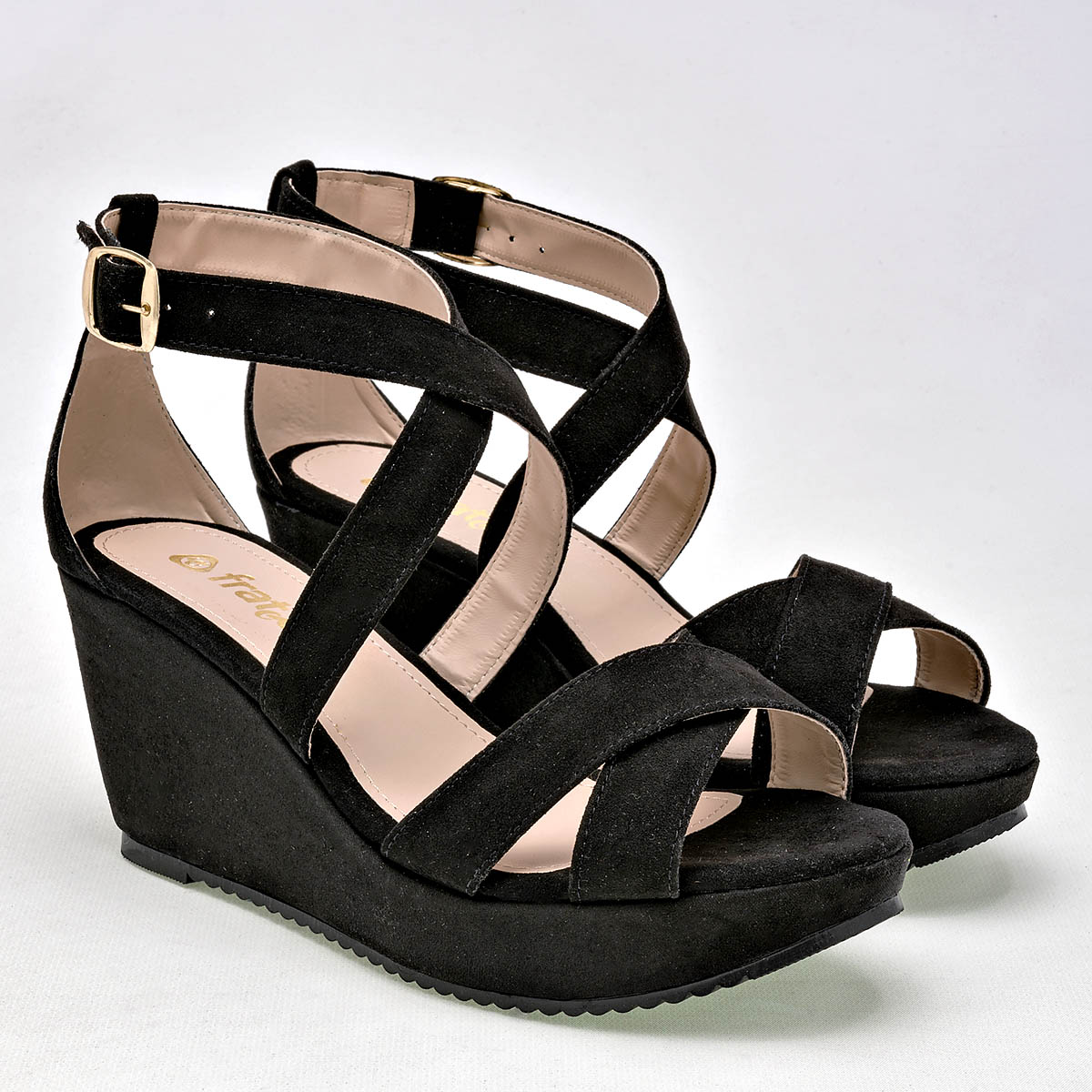 SANDALIA PLATAFORMA 7 CM FRATTA PARA MUJER COLOR NEGRO 6025
