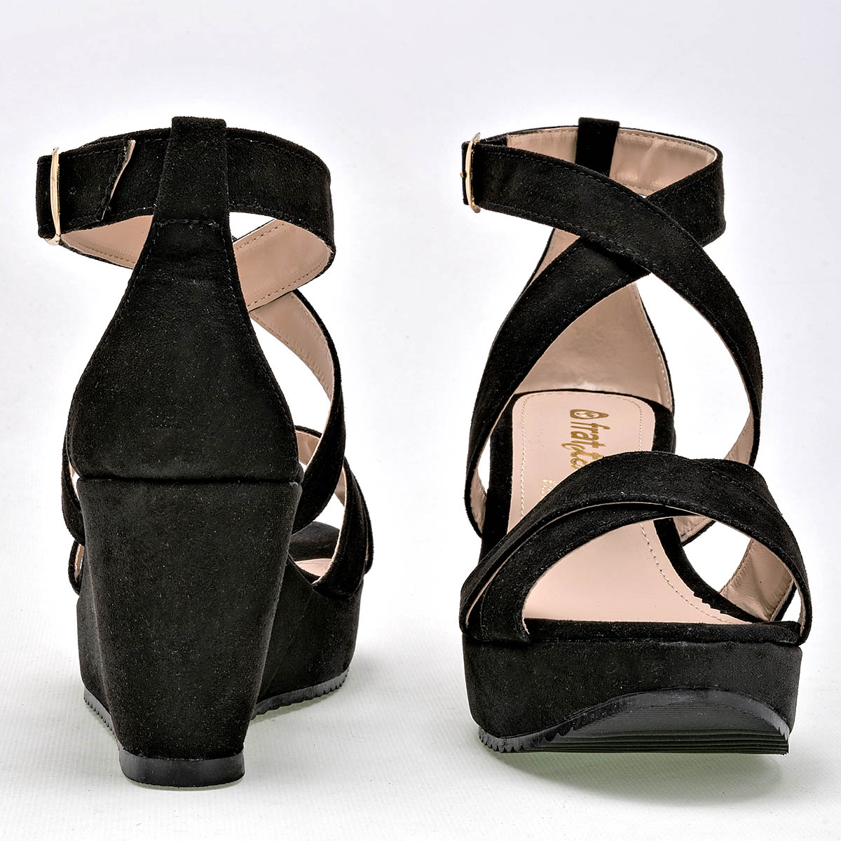 SANDALIA PLATAFORMA 7 CM FRATTA PARA MUJER COLOR NEGRO 6025