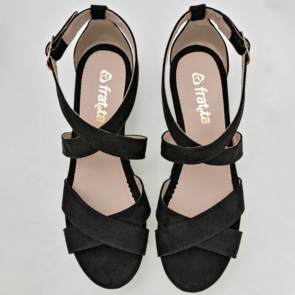 SANDALIA PLATAFORMA 7 CM FRATTA PARA MUJER COLOR NEGRO 6025