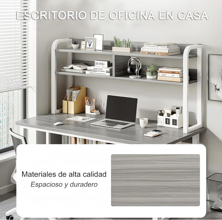 Escritorio con repisas y cajones para computadora 