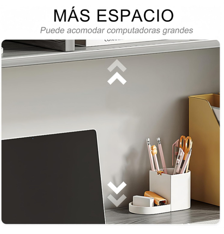 Escritorio con repisas y cajones para computadora 