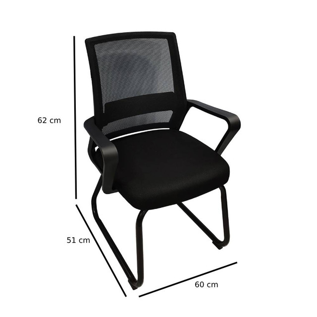 Silla de Visita Nextep NE-652N con Descansabrazos Negro