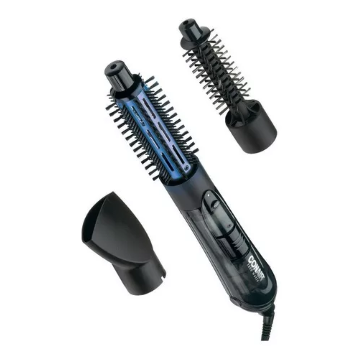 Cepillo Conair Voluminizador 1 1/2", 3 en 1 Negro con Turquesa