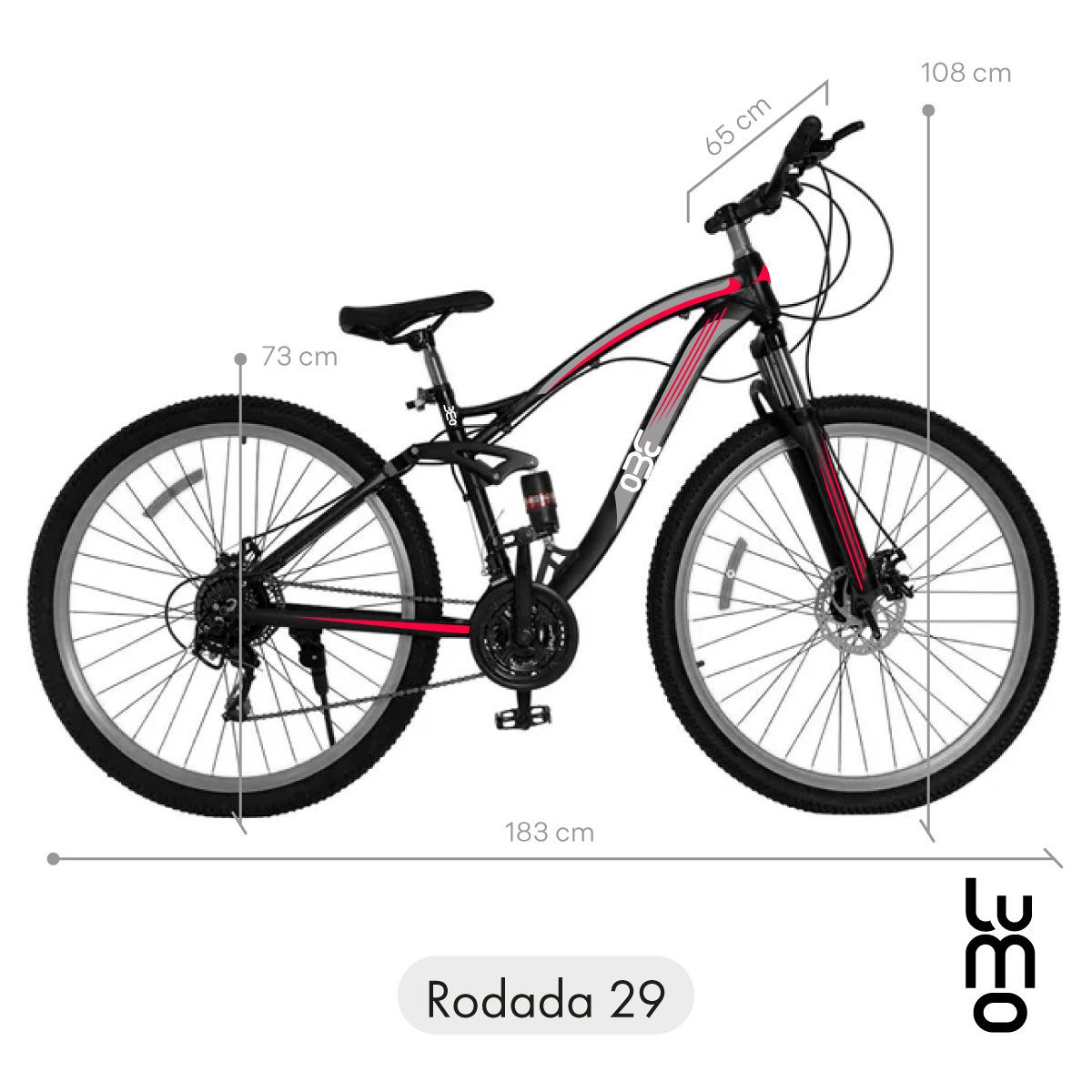 Bicicleta De Montaña Aluminio Doble Suspensión R29 Shimano