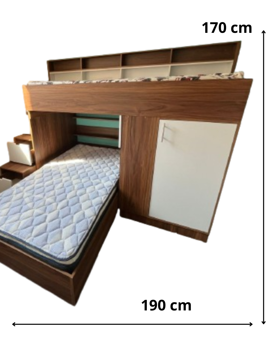 Litera funcional con cama deslizante y almacenamiento