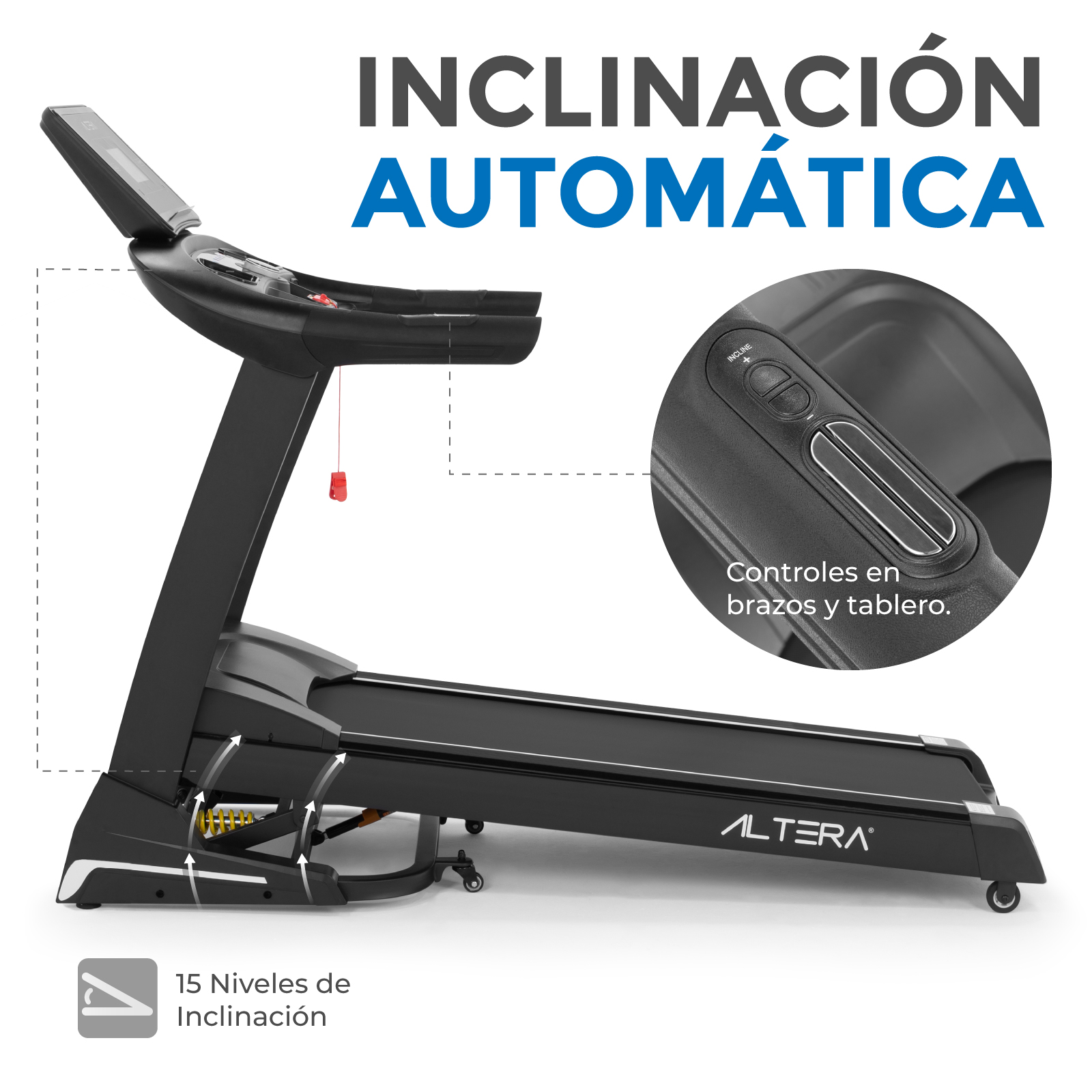 Caminadora Electrica Altera Gante 4hp Inclinacion Automatica