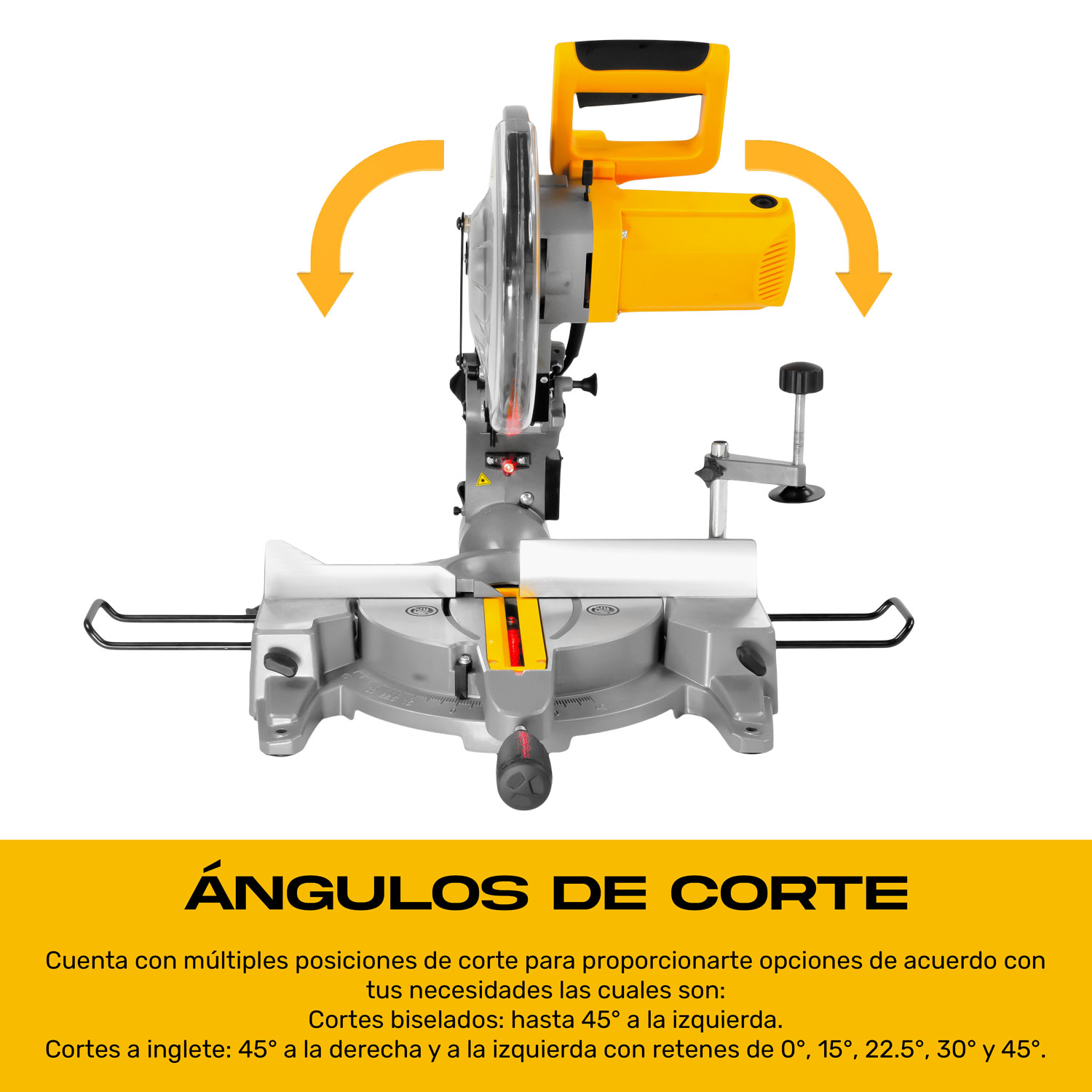 Sierra Ingletadora Telescopica 1800w Disco 10' Guia Laser