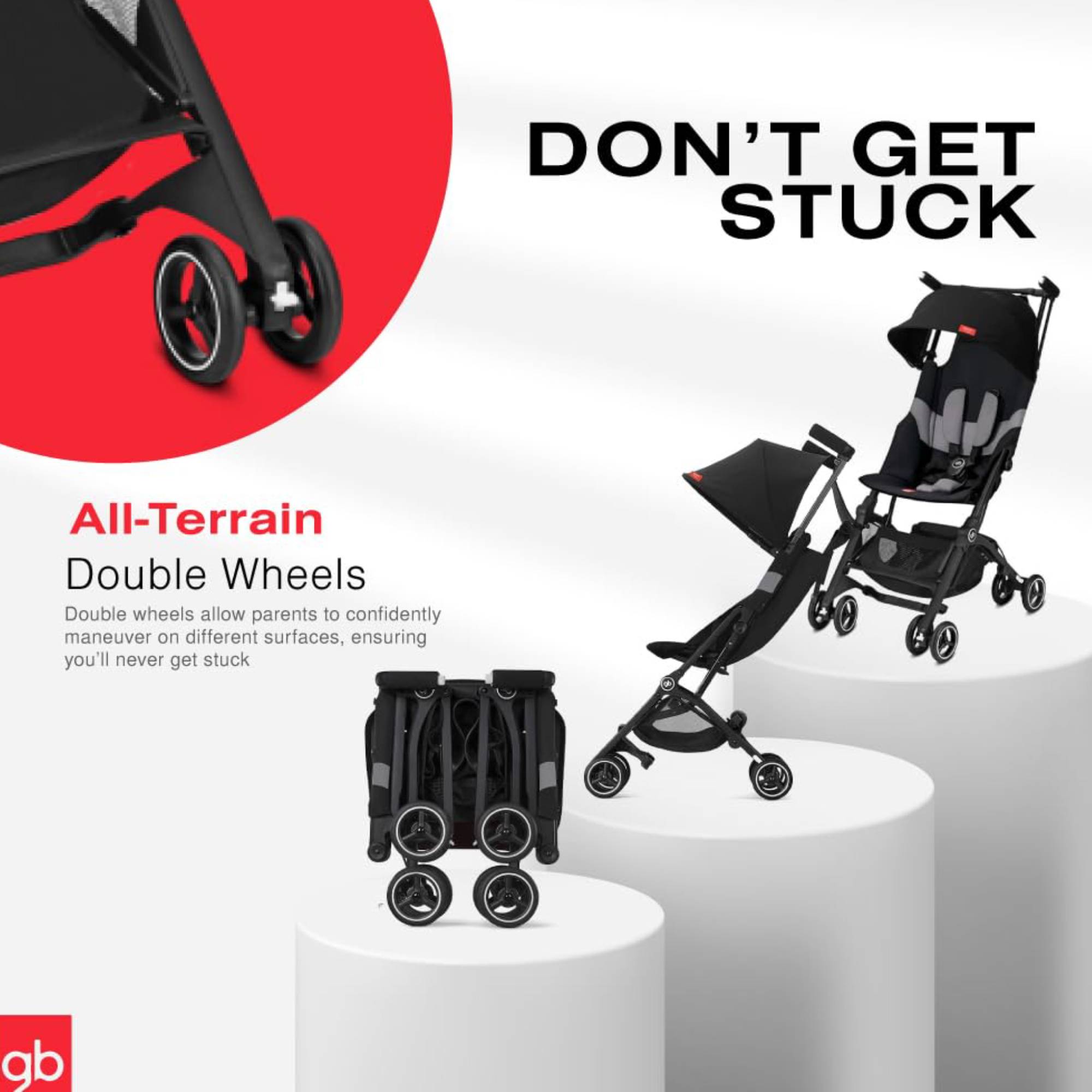 Carriola De Viaje Gb Pockit + All Terrain Ligera Apto Avion
