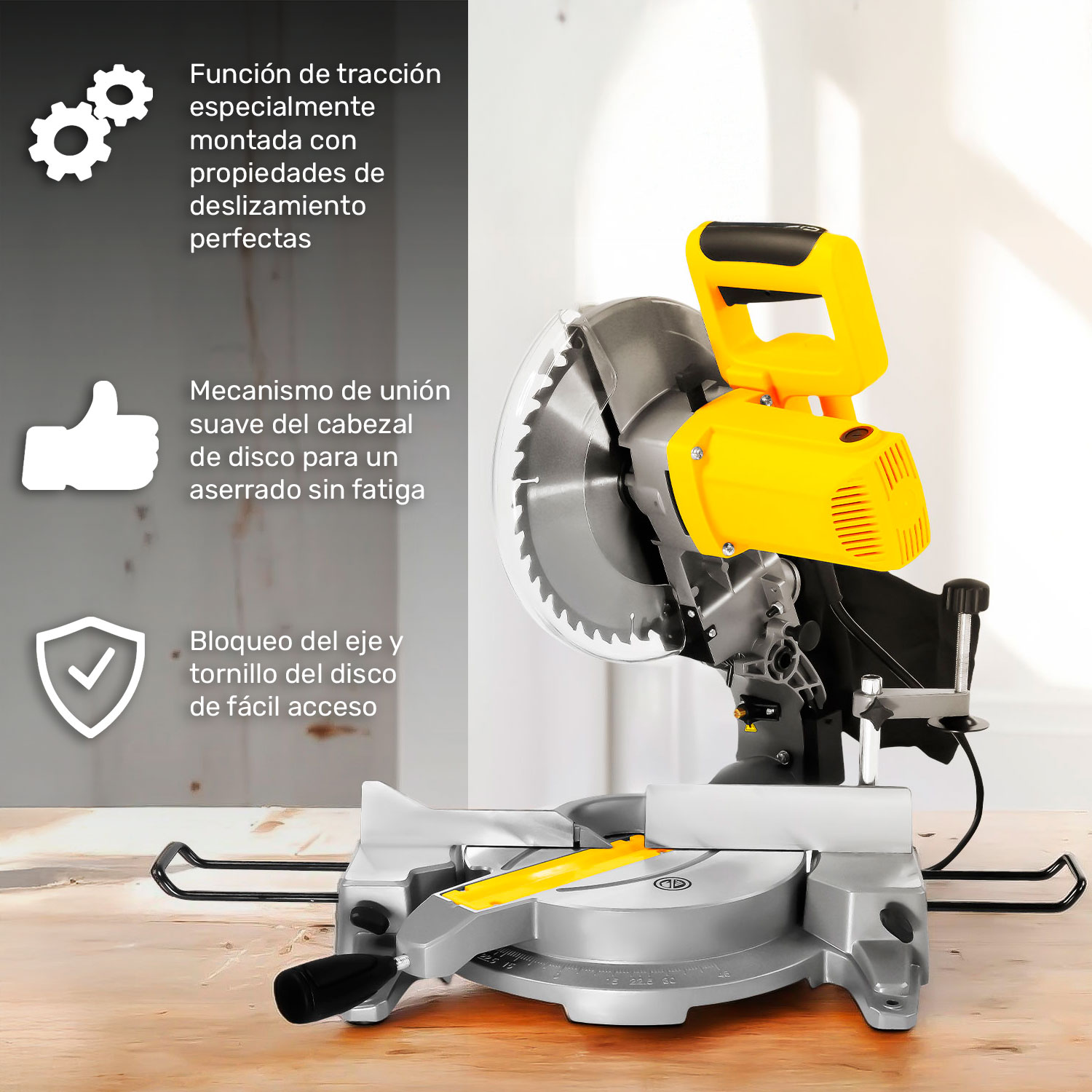 Sierra Ingletadora Telescopica 1800w Disco 10' Guia Laser