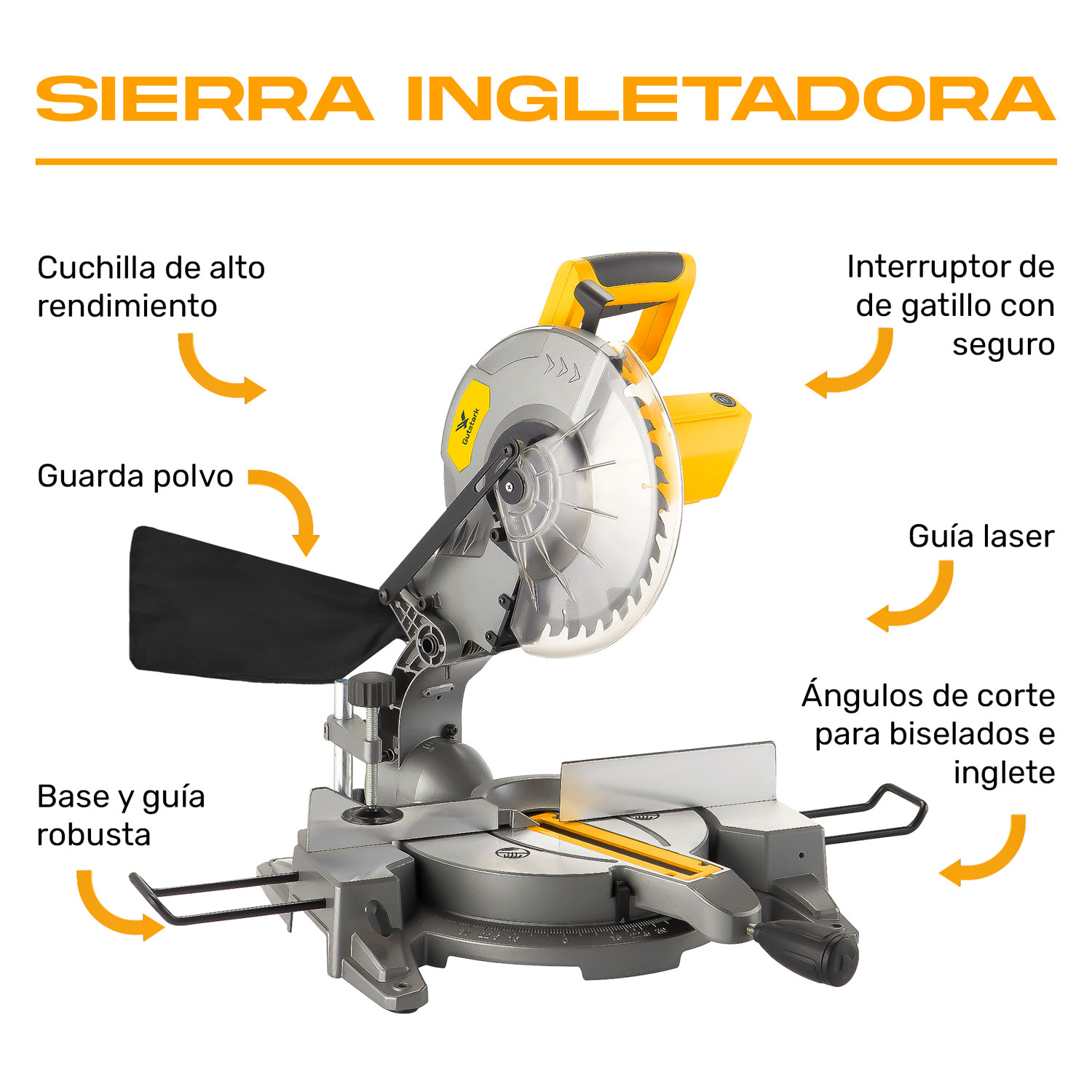 Sierra Ingletadora Telescopica 1800w Disco 10' Guia Laser