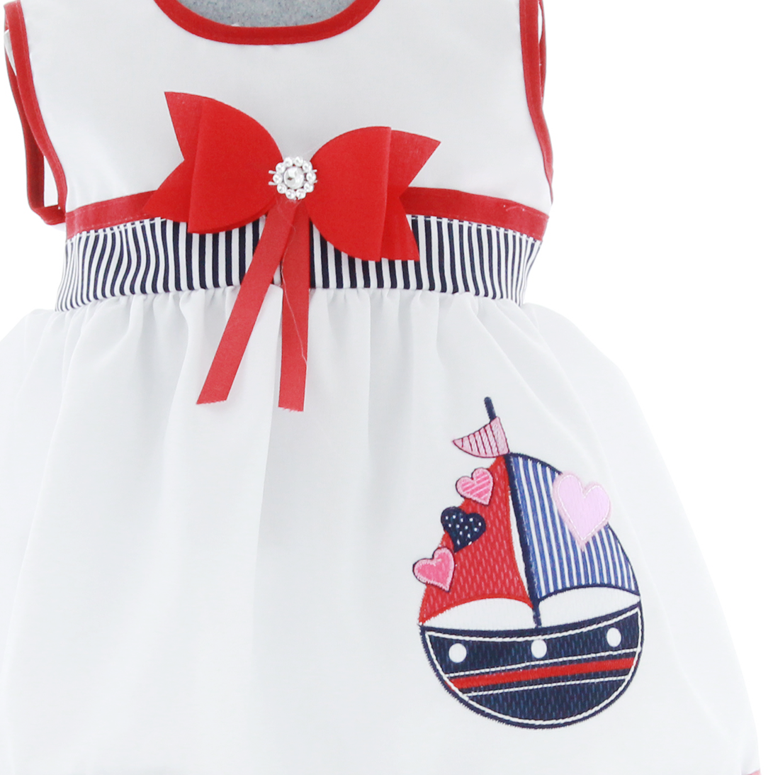 Vestido color Blanco 3901 0 a 2Años.