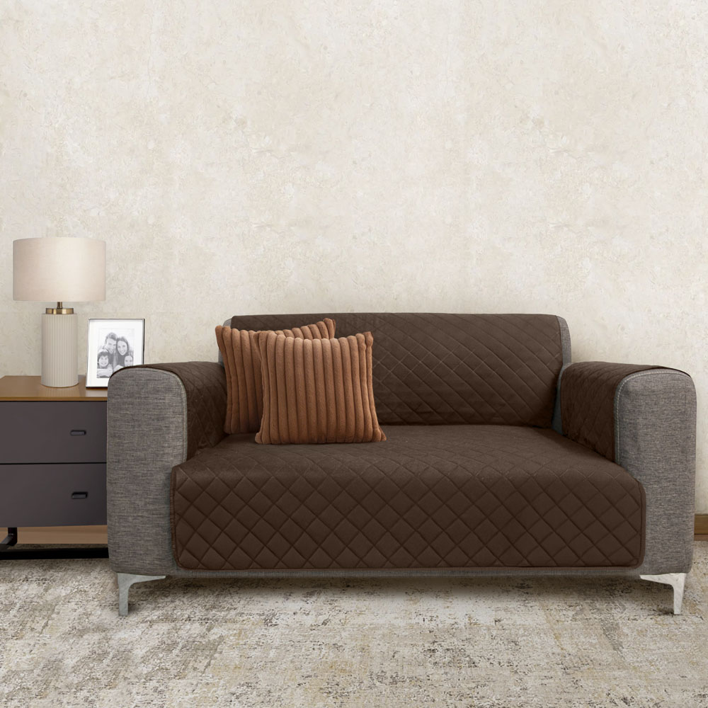 Set de Protector de Sillón Impermeable 1 Plaza, 2 Plazas, 3 Plaza Café Doble Vista Imola
