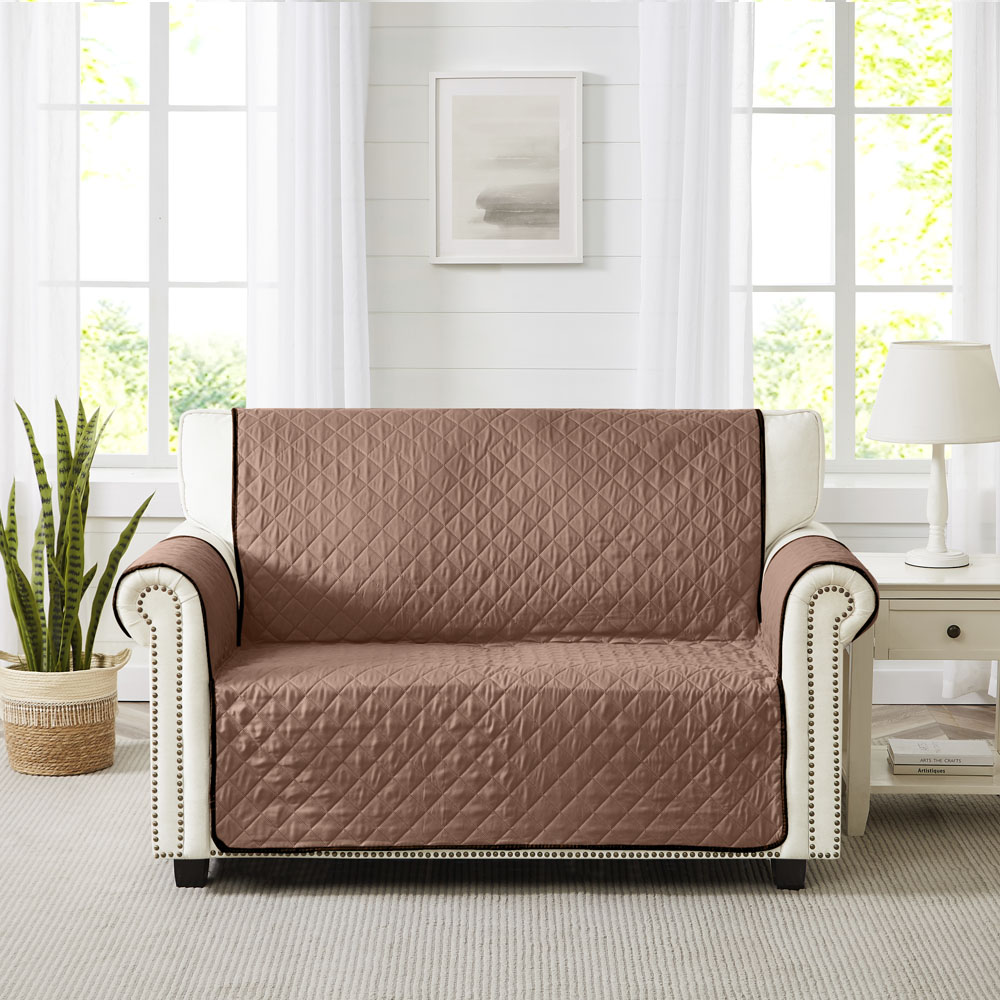 Set de Protector de Sillón Impermeable 1 Plaza, 2 Plazas, 3 Plaza Café Doble Vista Imola