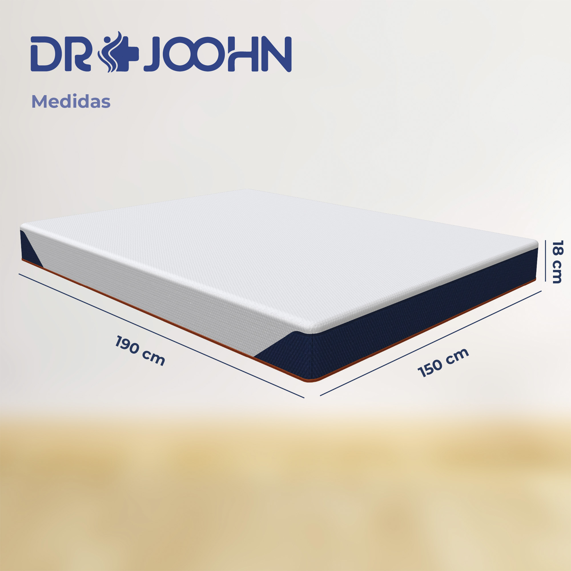 Colchón de Caja Queen Size Basic DR JOOHN 18cm
