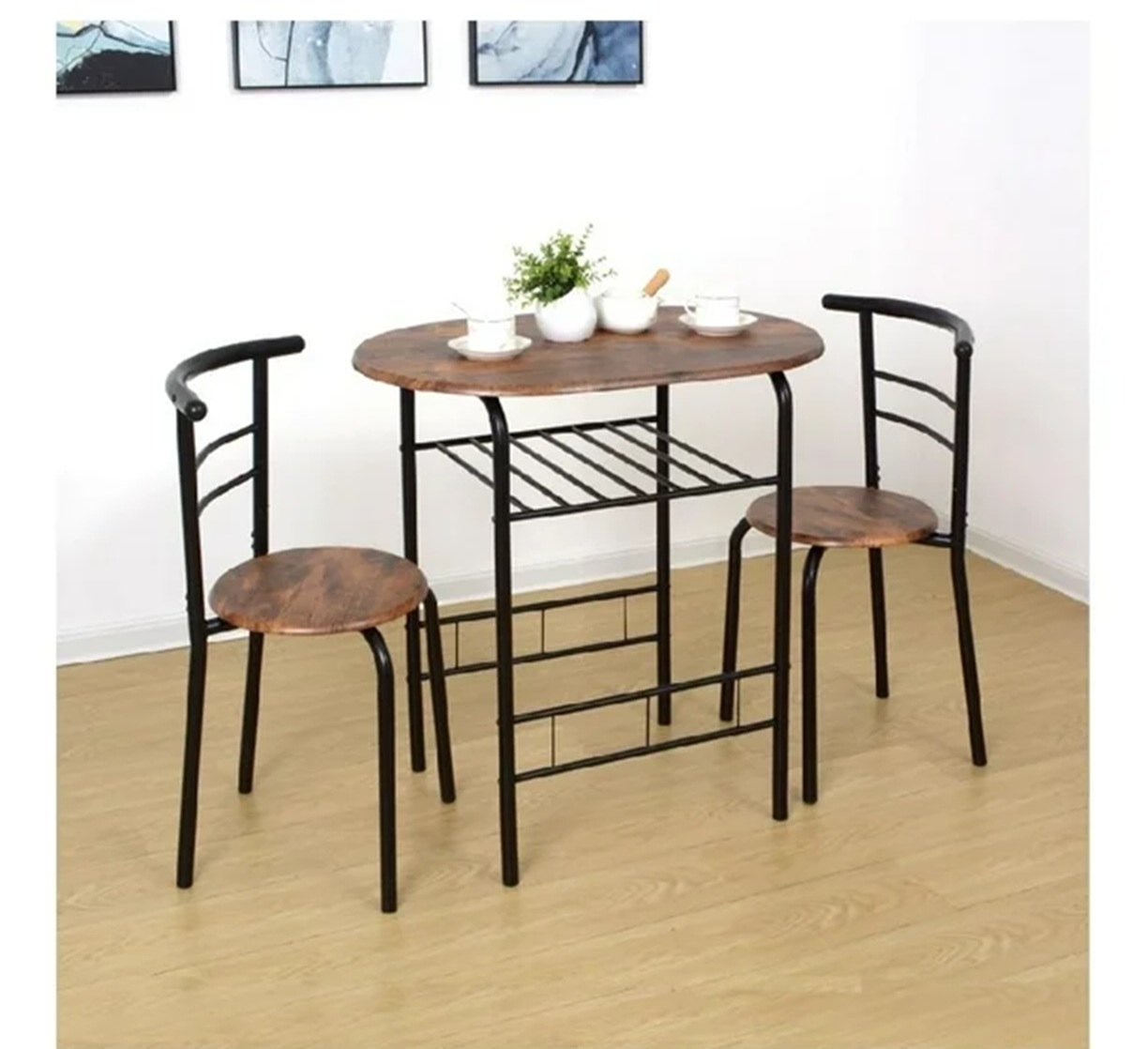 Desayunador  para 2 personas tipo industrial mesa y sillas  Mainstays