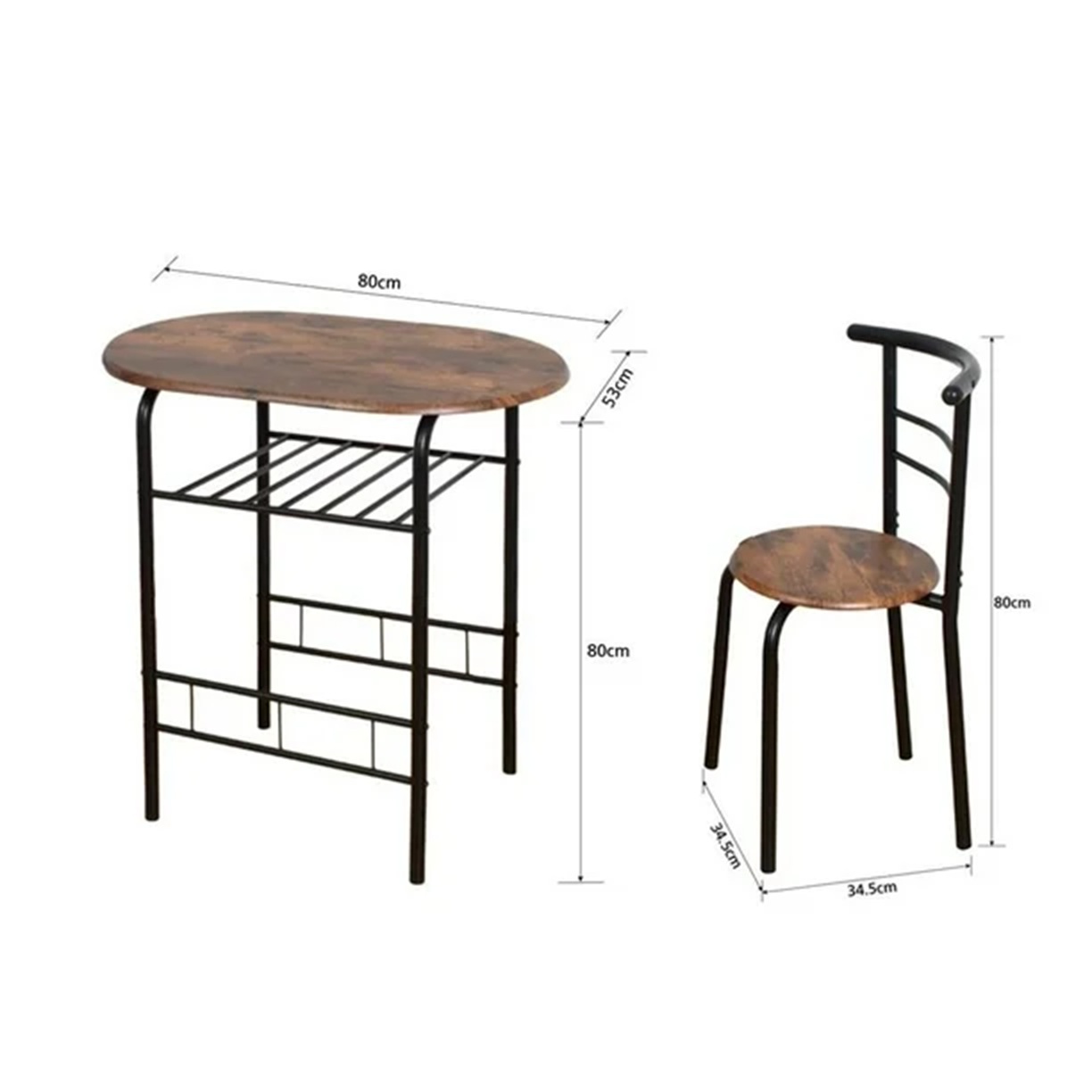 Desayunador  para 2 personas tipo industrial mesa y sillas  Mainstays