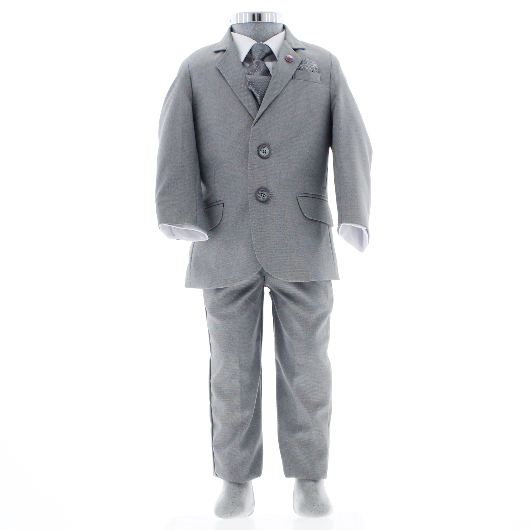 Traje de Vestir Niño Tres Piezas Color Gris 3874 3 a 15 Años.