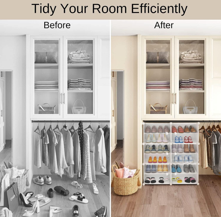 Zapatera organizador de zapatos con puertas para closet recamara gran almacenamiento 