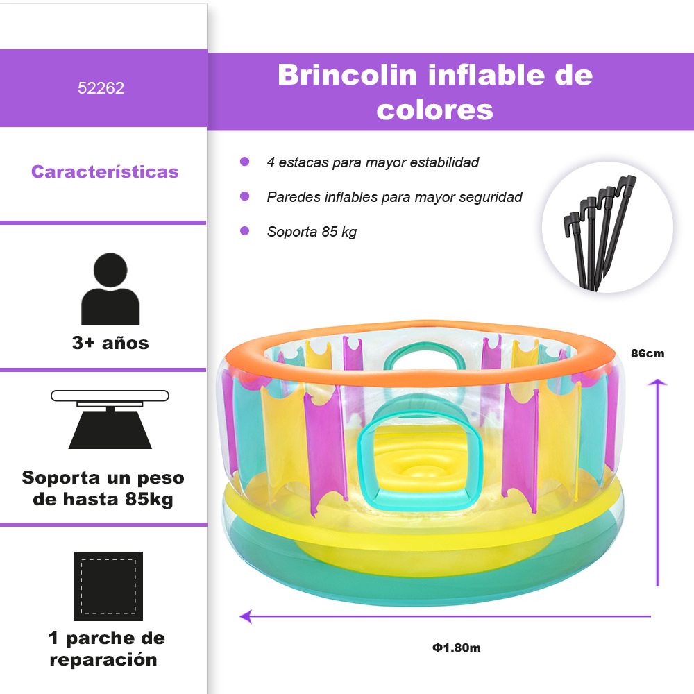 Brincolin Inflable Infantil Bestway Bouncejam 180 cm Multicolor
