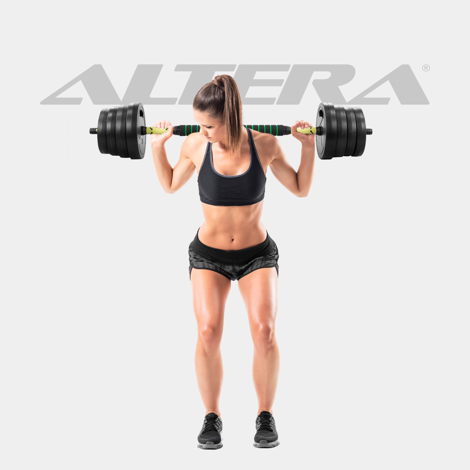Set De Mancuernas Altera 40 Kg Pesas Kit Ejercicio Barra Z