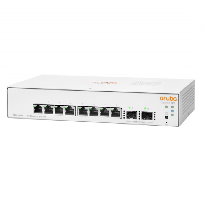 Switch HPE Networking Instant On Gigabit Ethernet 1930, 8 Puertos 10/100/1000Mbps + 2 Puertos SFP+, 20 Gbit/s, 8000 Entradas – Administrable. 