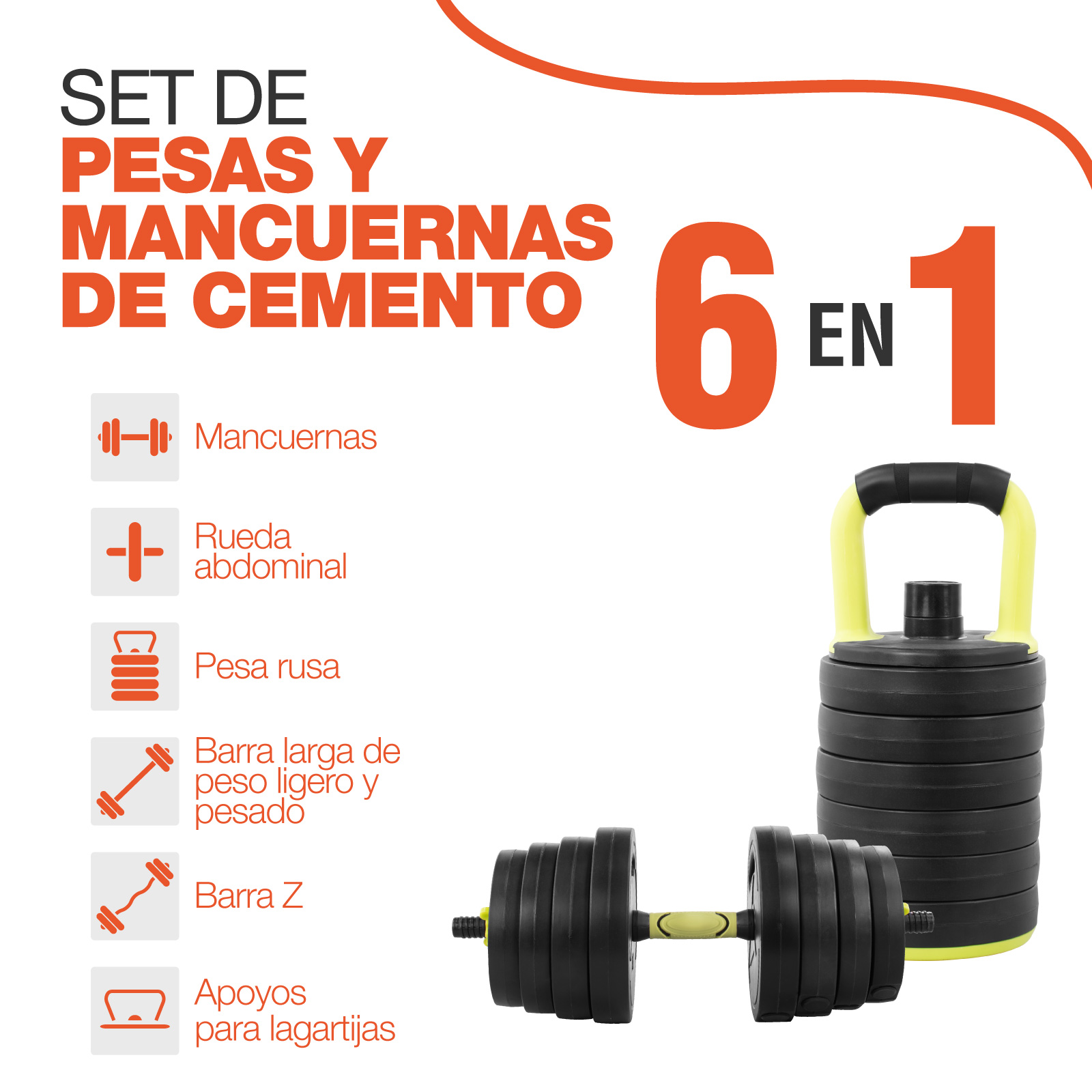 Set De Mancuernas Altera 40 Kg Pesas Kit Ejercicio Barra Z