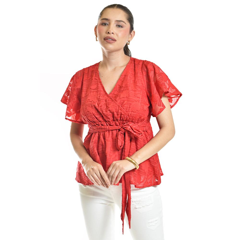 Blusa de encaje Roman Fashion /Juvenil, 5113 (Rojo)