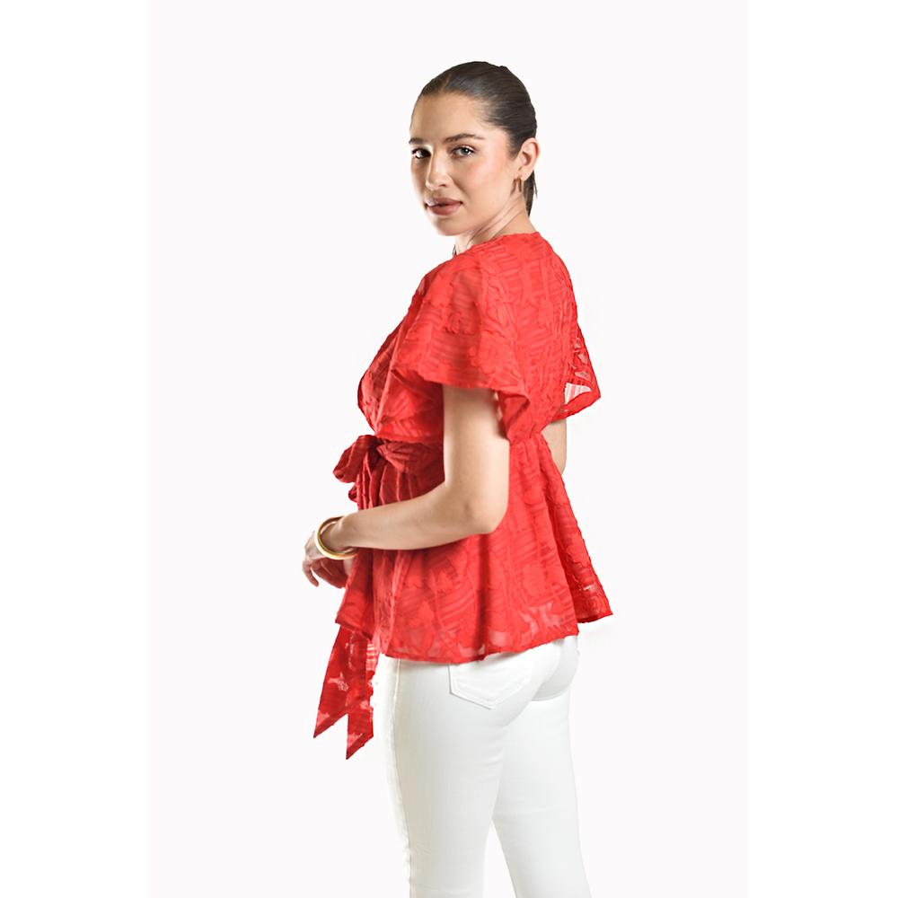 Blusa de encaje Roman Fashion /Juvenil, 5113 (Rojo)