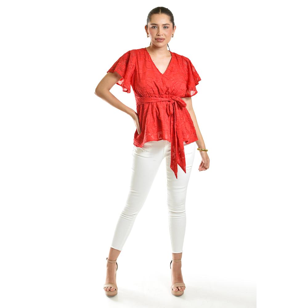 Blusa de encaje Roman Fashion /Juvenil, 5113 (Rojo)