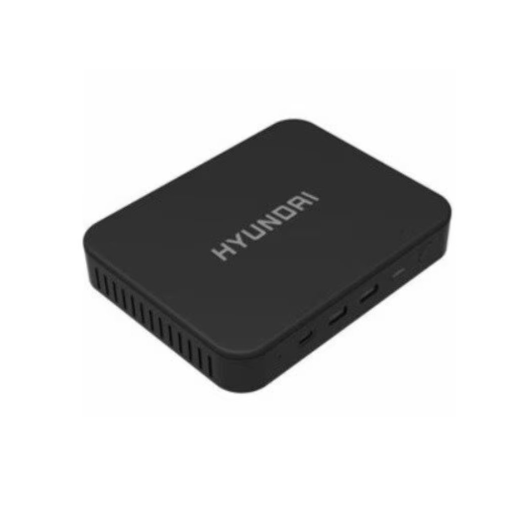 Mini PC de Escritorio Hyundai: Procesador Intel Celeron N4020 (hasta 2.8 GHz), Memoria de 4GB DDR4, SSD de 128GB, Video UHD Graphics 600, S.O. Windows 11 Pro. 