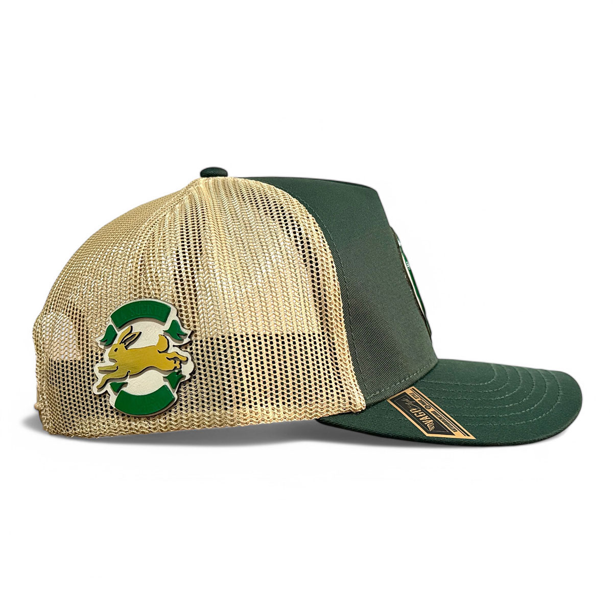 VAGO Style LUCKY Trébol Gorra Artesanal Verde Visera Curva